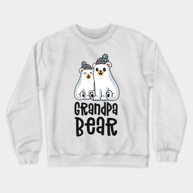 Grandpa Bear Matching Family Autism Awareness Gifts Puzzle Crewneck Sweatshirt by 14thFloorApparel